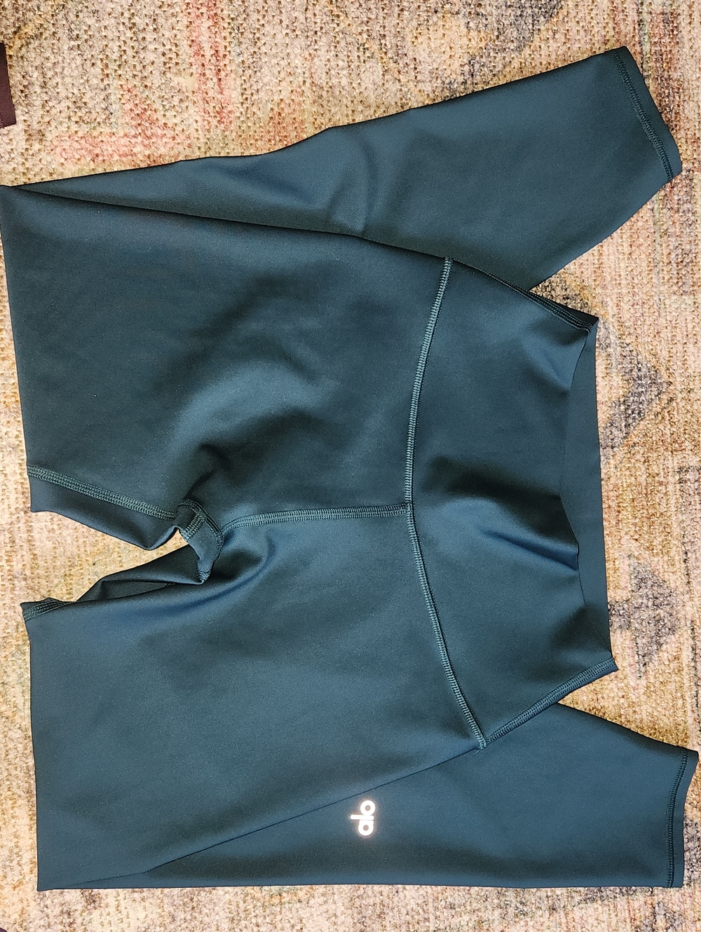 ALO YOGA AIRBRUSH HIGH WAIST LEGGING 24” MIDNIGHT GREEN COLOR SIZE SMALL